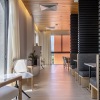 lounge area with modern decor and ample seating