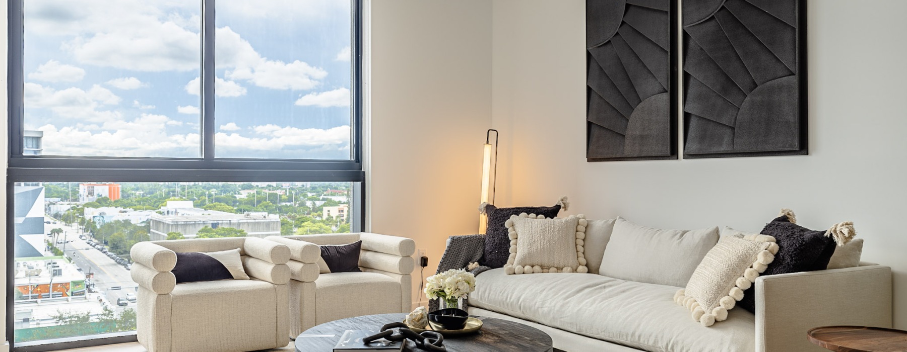 living room with easy to access spaces and ample lighting