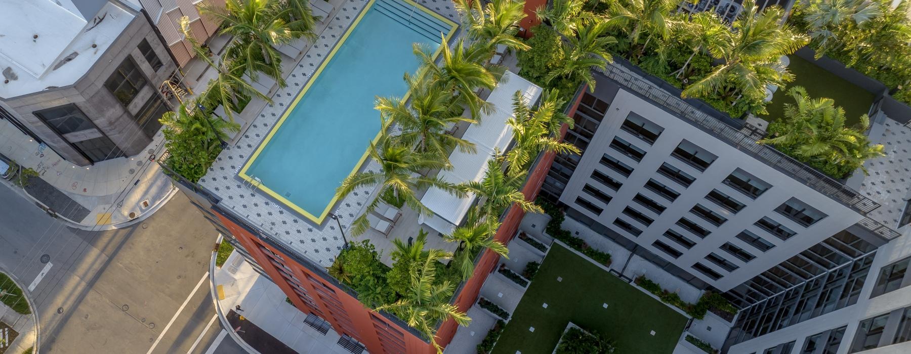 a high angle view of buildings